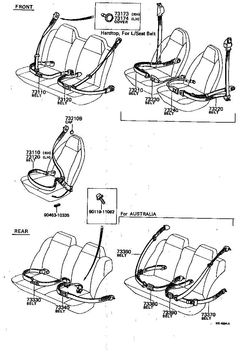 71083-20010 BELT ASSY, FRONT SEAT INNER, RH product image