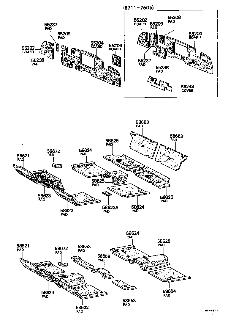 58673-91401 PAD, FLOOR SILENCER, FRONT RH product image