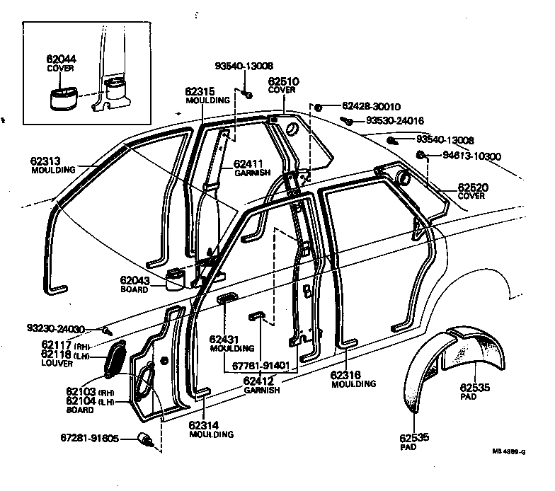 58662-91401 PAD, QUARTER WHEEL HOUSE TRIM product image