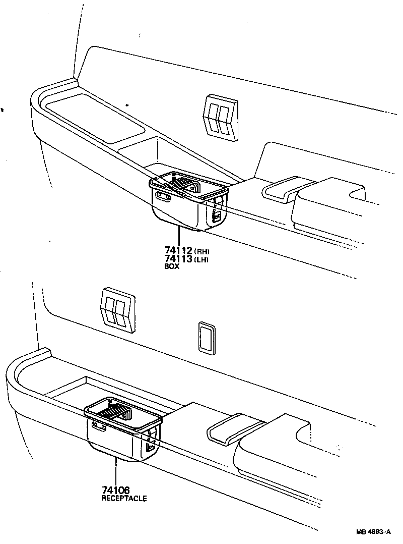 74101-91401 RECEPTACLE SUB-ASSY, ASH, NO.2 product image