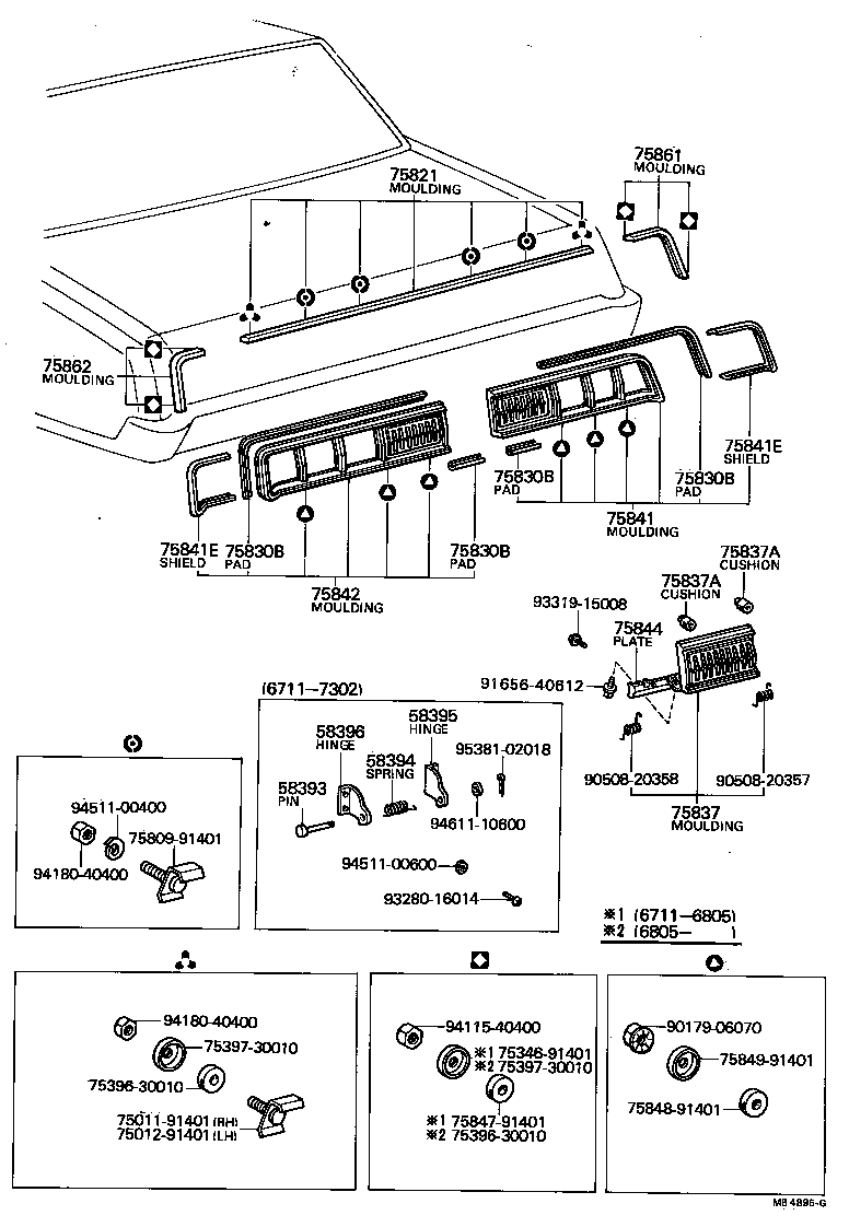 75573-91402 MOULDING, BACK WINDOW, OUTSIDE UPPER product image