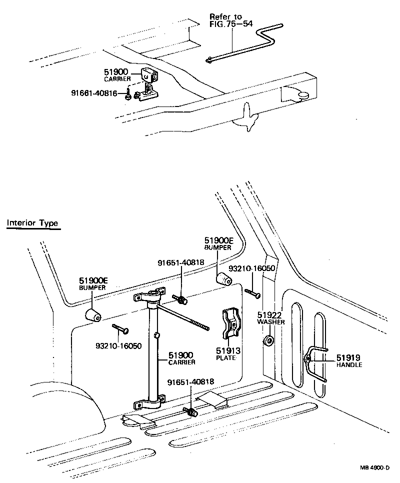 51901-60010 SCREW ASSY, SPARE WHEEL CLAMP product image