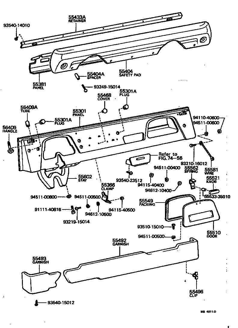 Toyota 55905-90352 NOZZLE SUB-ASSY, DEFROSTER, RH