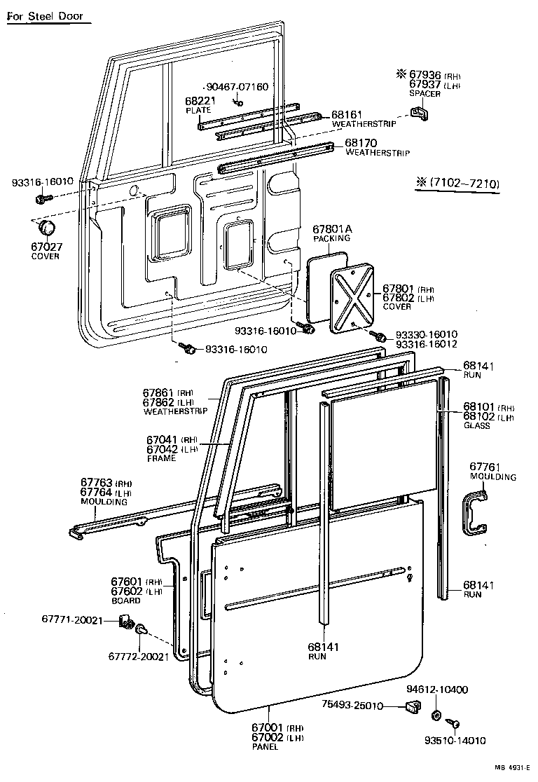 67002-90356 PANEL SUB-ASSY, FRONT DOOR, LH product image