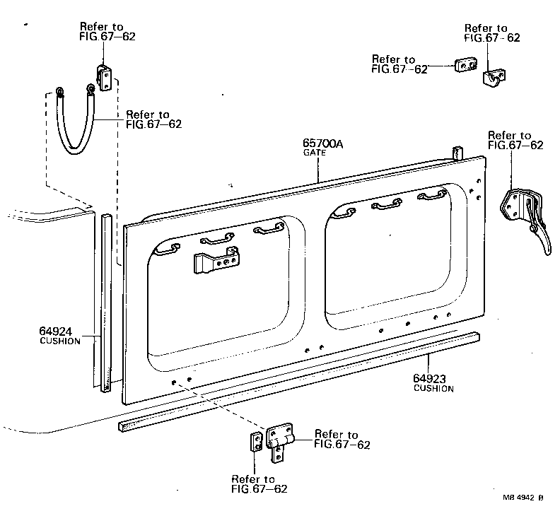 Toyota 67005-90300 PANEL SUB-ASSY, BACK DOOR