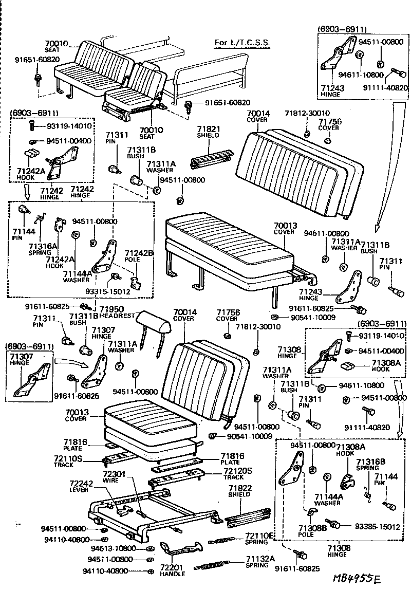 Toyota 71073-90079 COVER, FRONT SEAT BACK, RH(FOR SEPARATE TYPE)