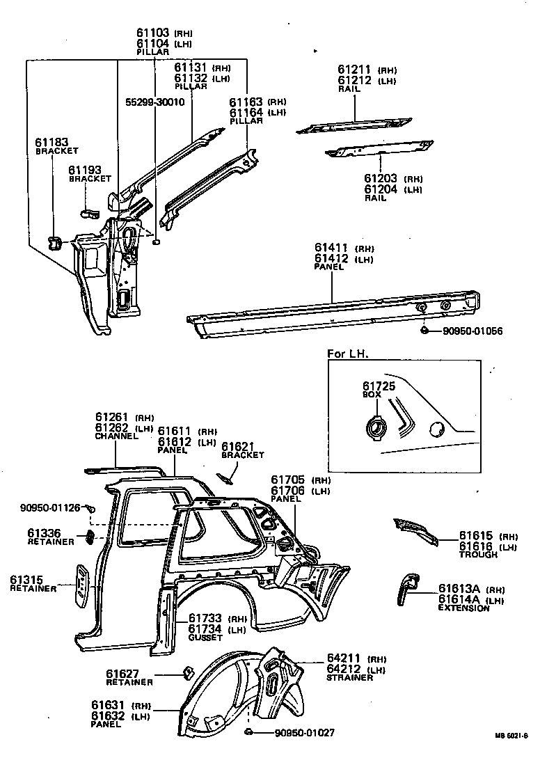 61611-20902 PANEL, QUARTER, RH product image