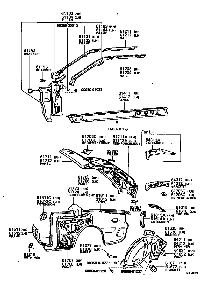 61611-20902 PANEL, QUARTER, RH product image
