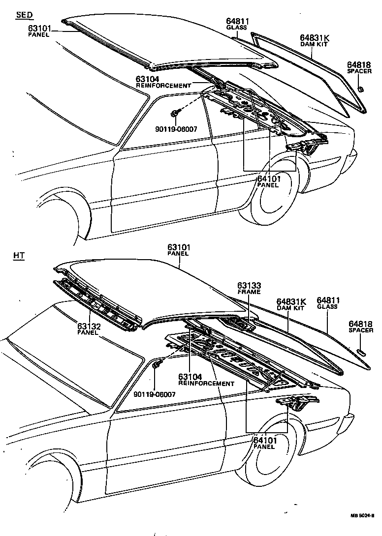 63101-20070 PANEL SUB-ASSY, ROOF product image
