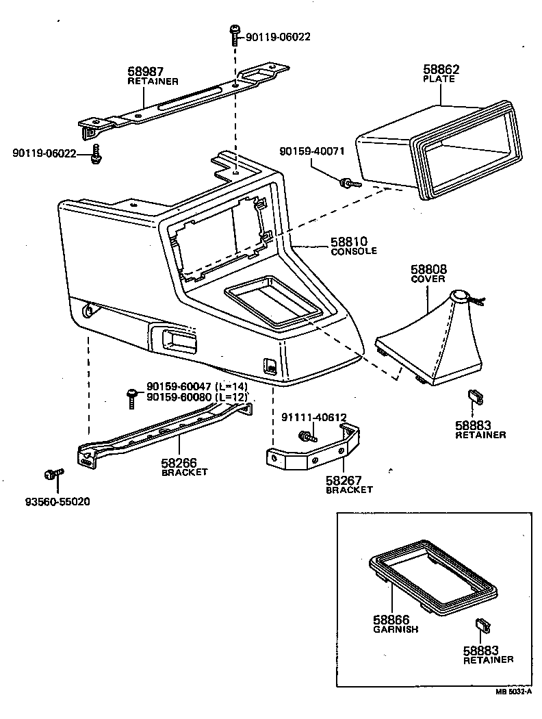58852-20020 BRACKET, CONSOLE BOX SUPPORT, REAR product image