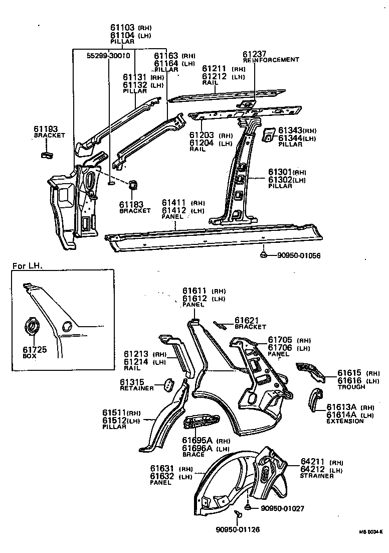 61611-20902 PANEL, QUARTER, RH product image