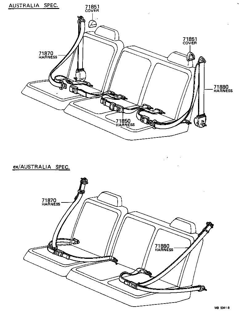 71830-95011 HARNESS ASSY, FRONT SEAT 3 POINT TYPE, RH product image