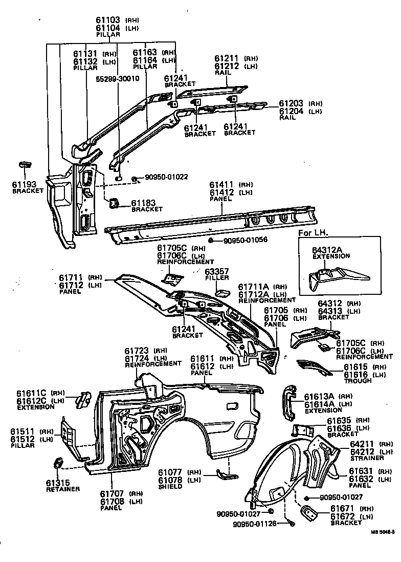 61611-20902 PANEL, QUARTER, RH product image