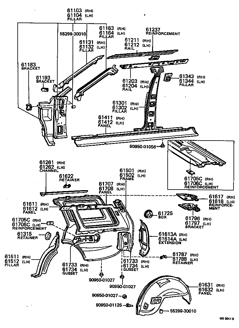 61611-20902 PANEL, QUARTER, RH product image