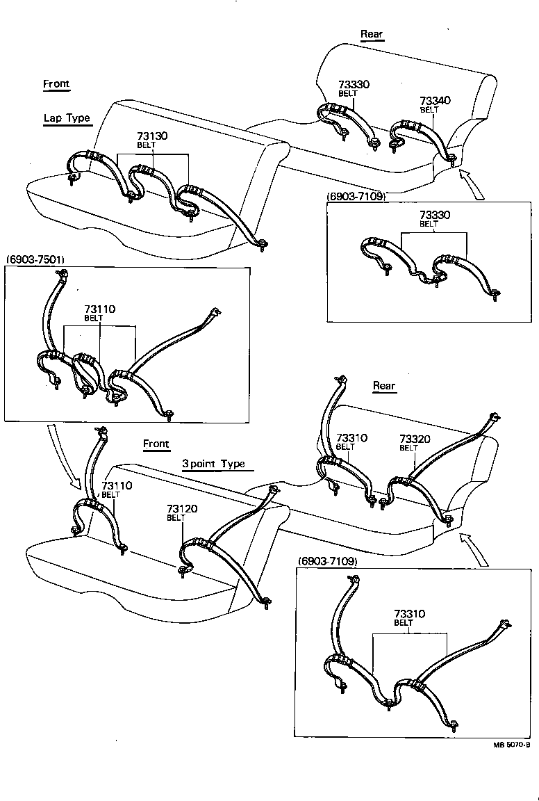 71801-90368 BELT ASSY, FRONT SEAT OUTER, RH product image