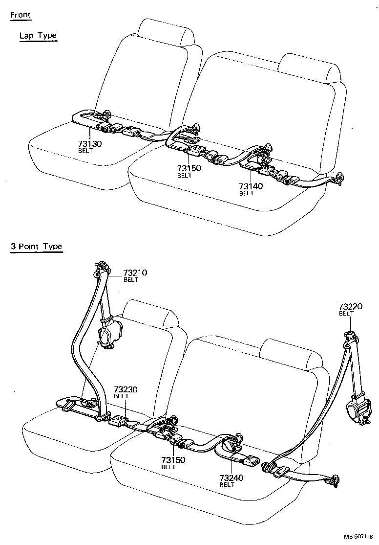 71801-90302 BELT ASSY, FRONT SEAT OUTER, RH product image