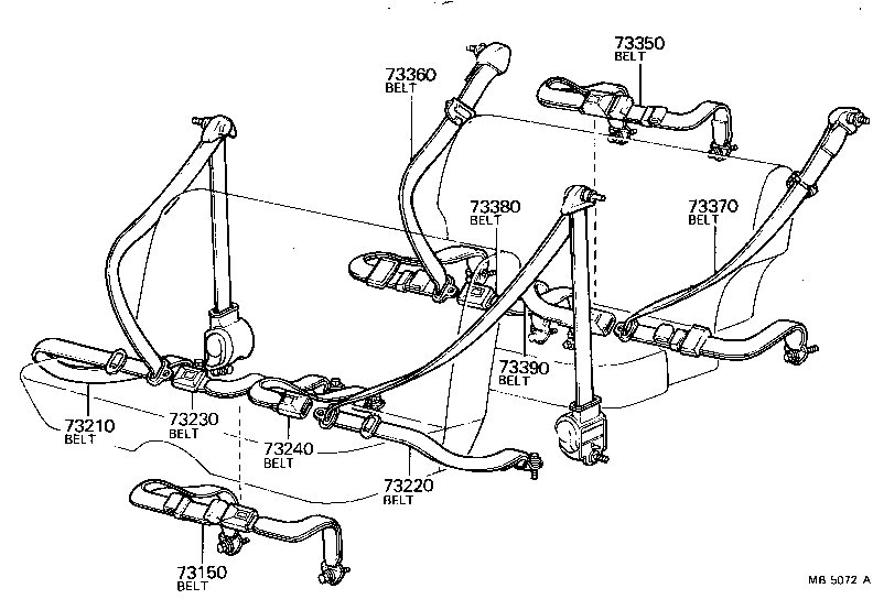 71801-90302 BELT ASSY, FRONT SEAT OUTER, RH product image