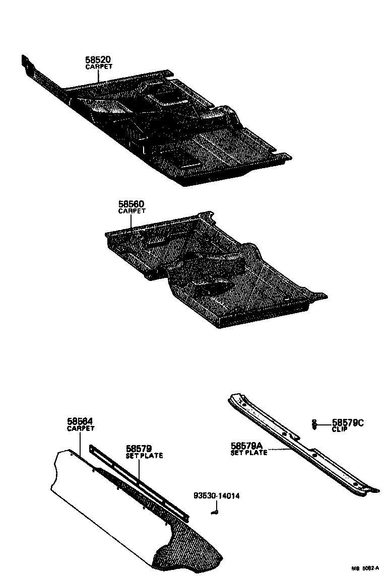 Toyota 58510-20140-03 CARPET ASSY, FRONT FLOOR