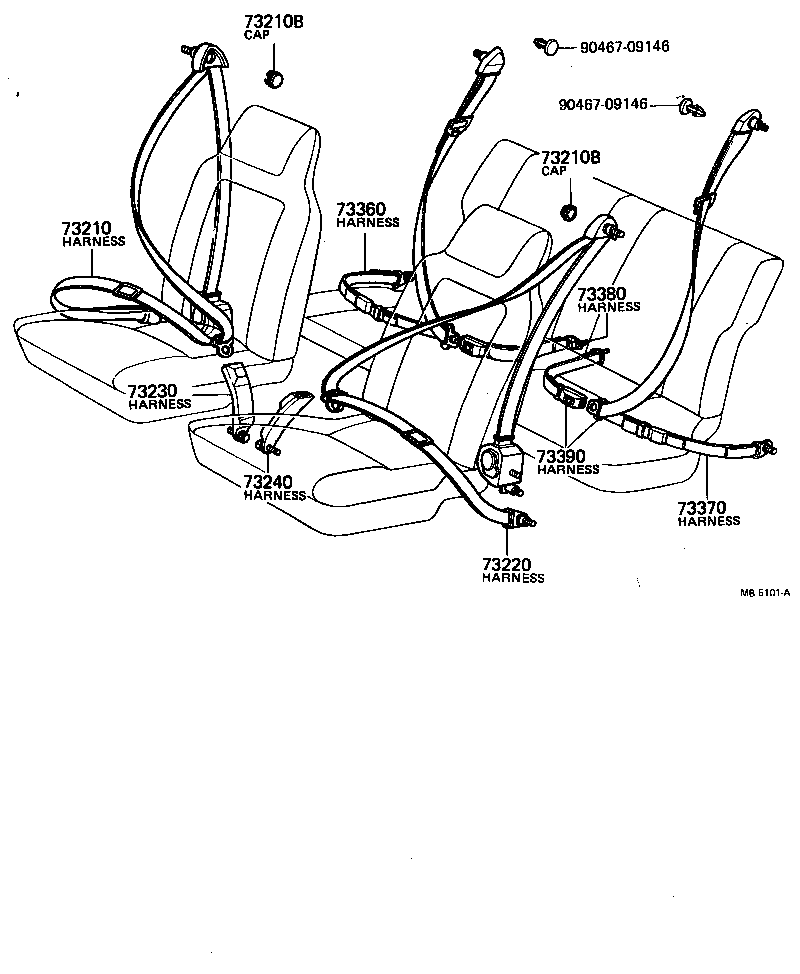 73210-12030 BELT ASSY, FRONT SEAT OUTER, RH product image