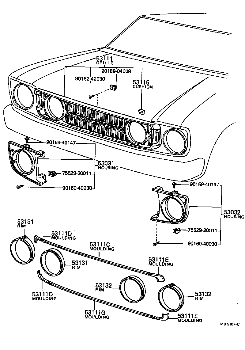 53111-14918 GRILLE, RADIATOR product image