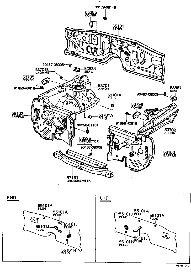 53074-14010 APRON, FENDER SIDE, LH product image