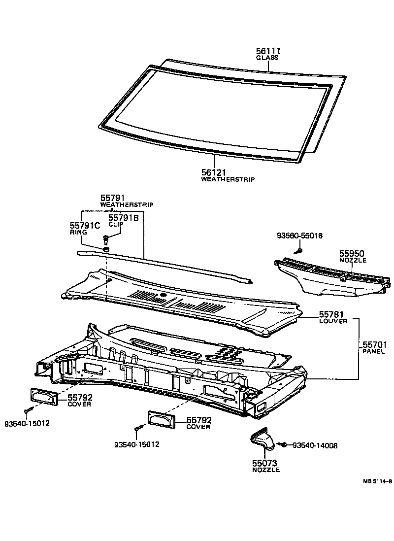 53383-14020 WEATHERSTRIP, HOOD TO COWL TOP product image