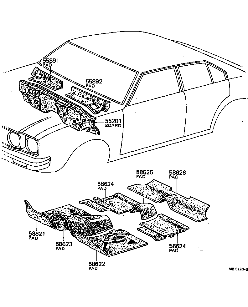 58626-14010 PAD, FLOOR SILENCER, REAR CENTER product image