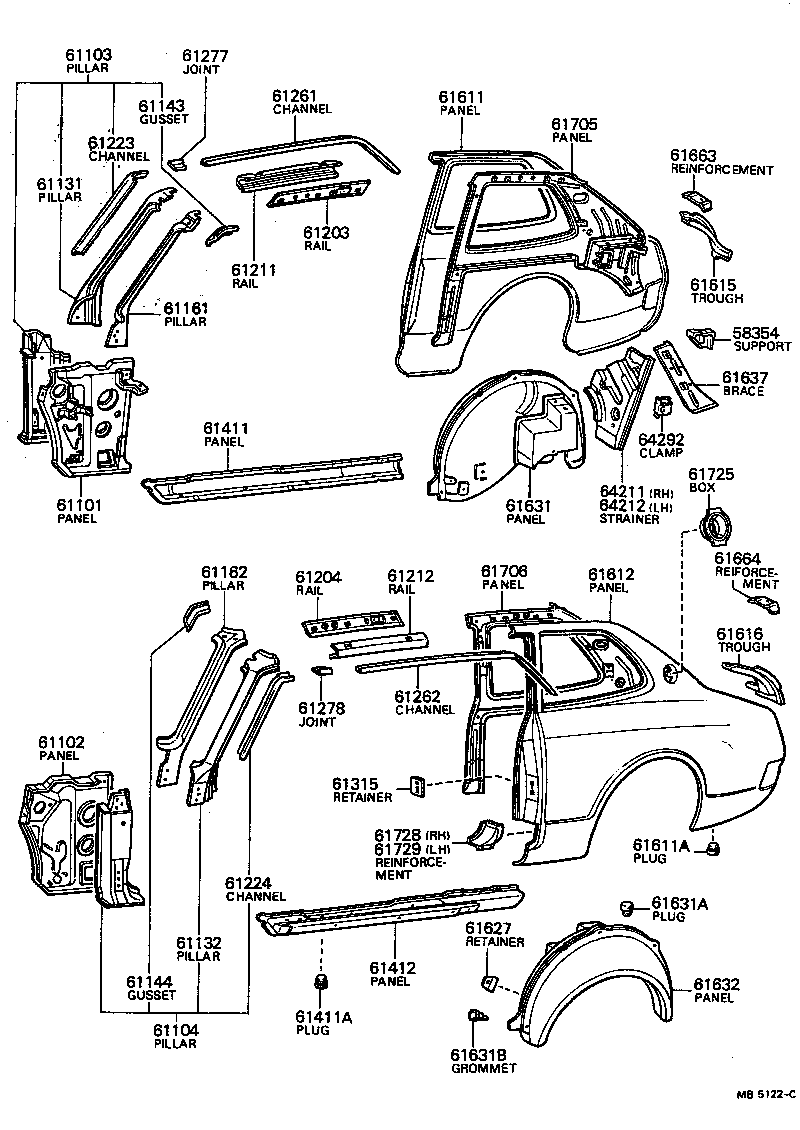 90950-01027 PANEL, QUARTER WHEEL HOUSE, OUTER RH product image