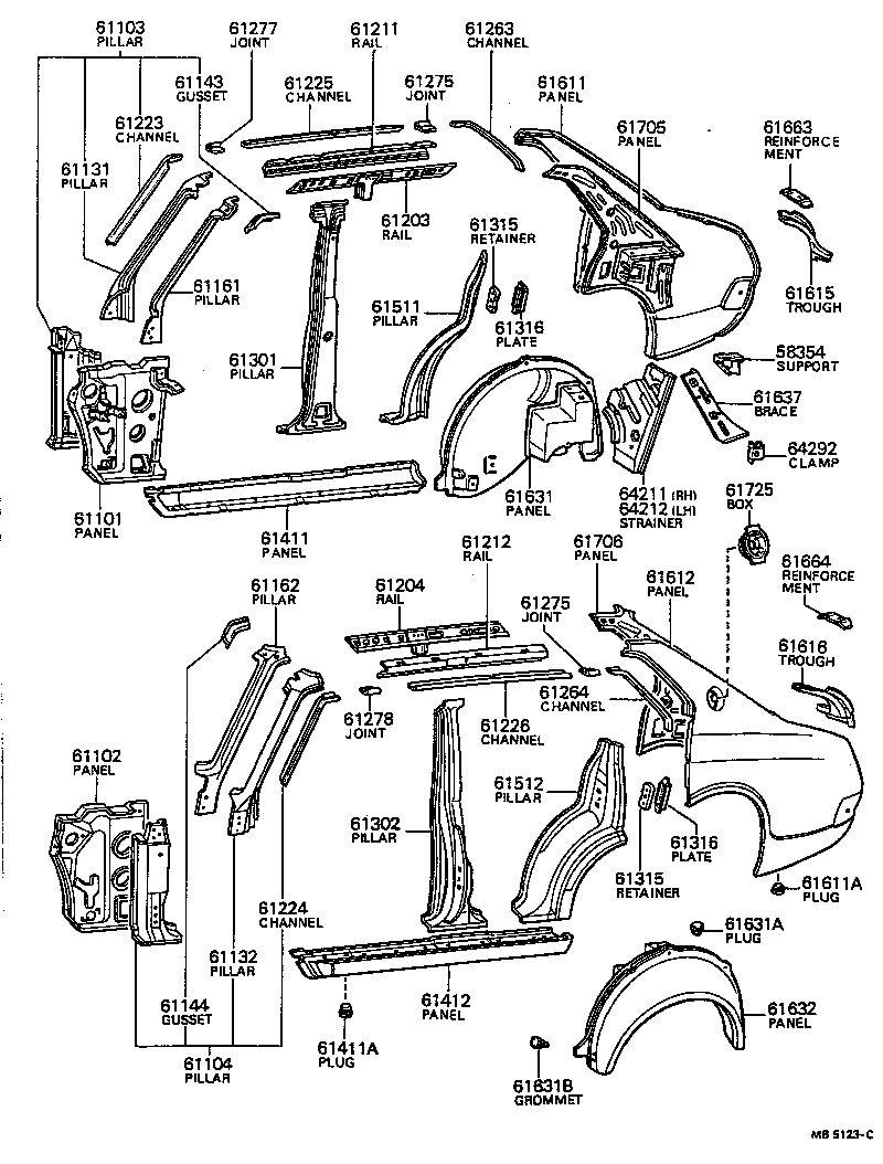 90950-01027 PANEL, QUARTER WHEEL HOUSE, OUTER RH product image