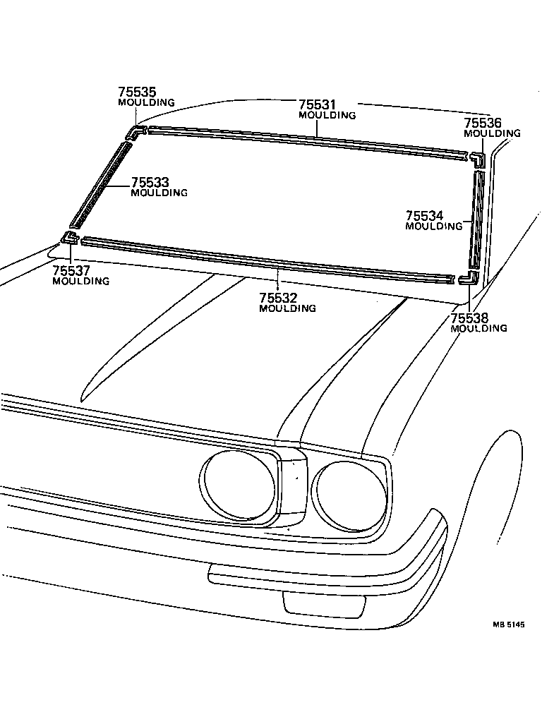75535-14040 MOULDING, WINDSHIELD, LOWER product image
