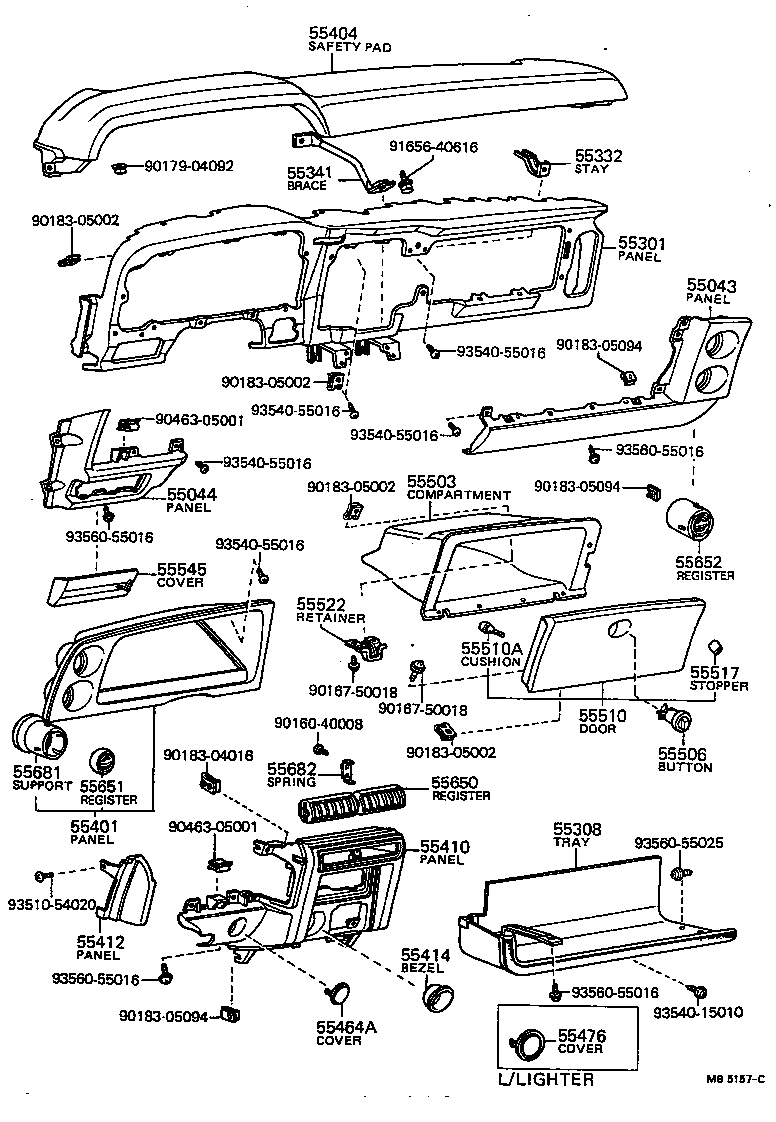 55401-14908 PANEL SUB-ASSY, INSTRUMENT CLUSTER FINISH product image