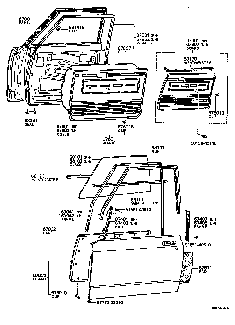 67401-14010 BAR SUB-ASSY, FRONT DOOR WINDOW, FRONT RH product image