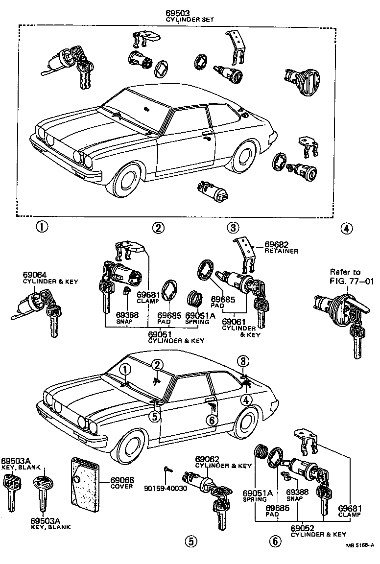 69681-20020 CLAMP, DOOR LOCK CYLINDER & SLEEVE product image