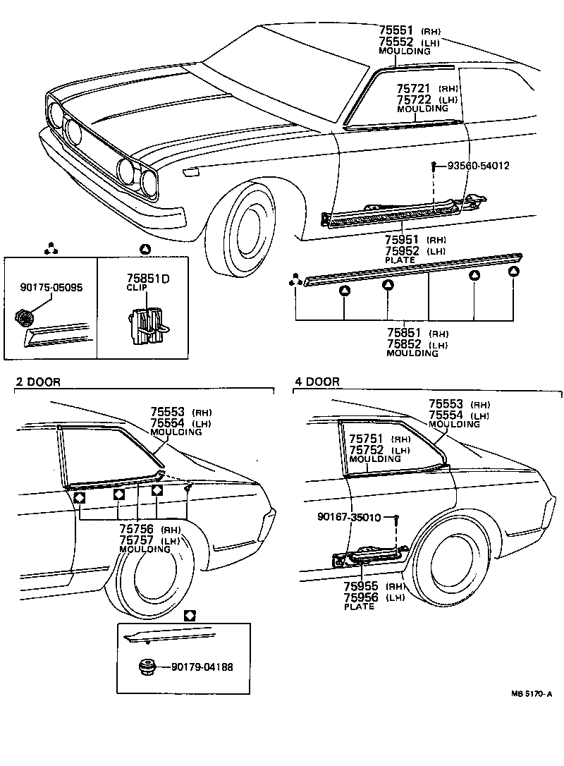 75552-20050 MOULDING, ROOF DRIP SIDE FINISH, LH product image