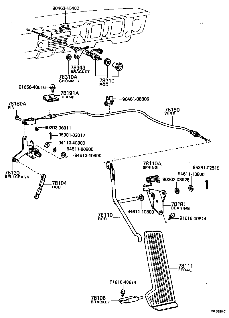 78101-89109 ROD ASSY, ACCELERATOR PEDAL product image