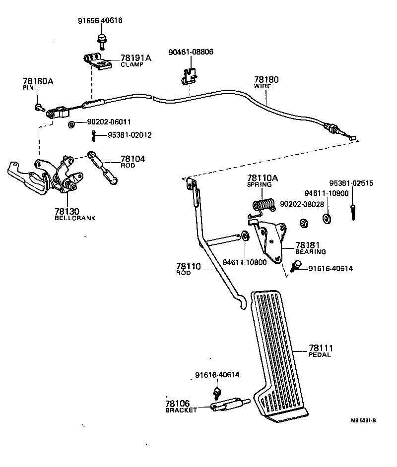 78101-89109 ROD ASSY, ACCELERATOR PEDAL product image