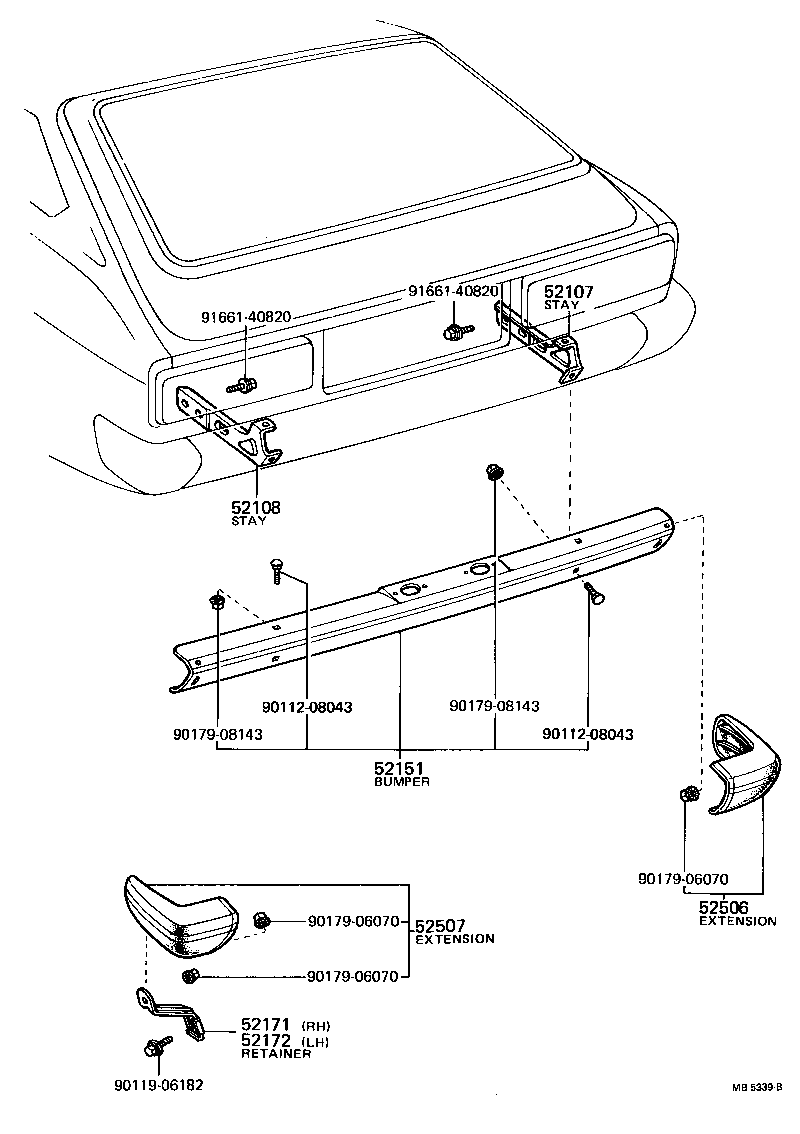 52016-13020 STAY SUB-ASSY, REAR BUMPER, LH product image