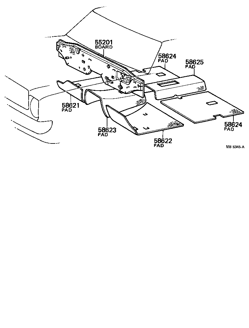 58624-12040 PAD, FLOOR SILENCER, REAR SIDE product image
