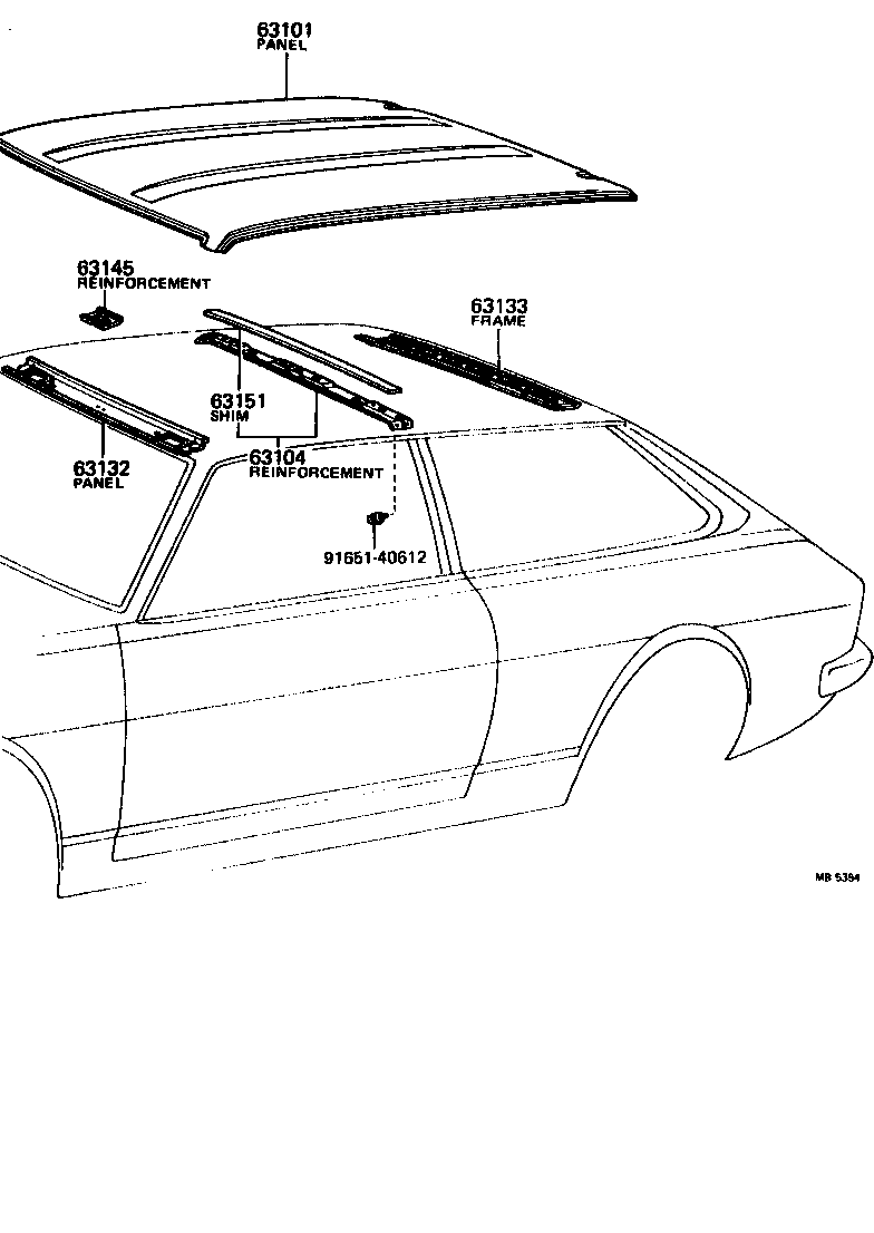 64101-12151 PANEL SUB-ASSY, UPPER BACK product image