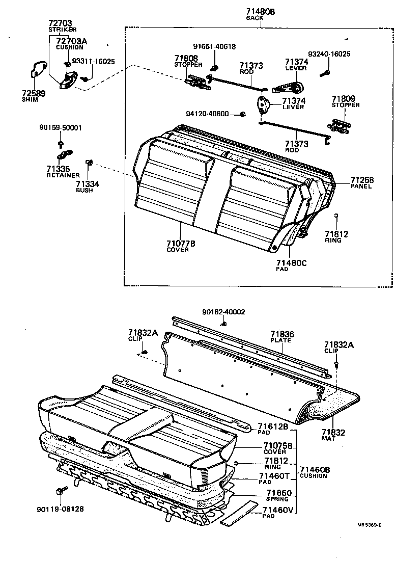 71663-12060 PAD, REAR SEAT BACK SILENCER, A product image