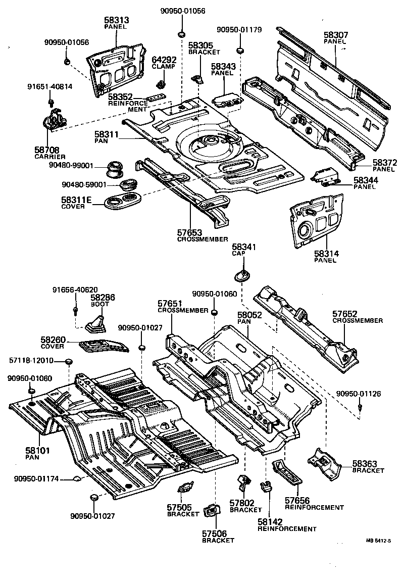 57606-15010 MEMBER, REAR FLOOR CROSS, NO.3 product image