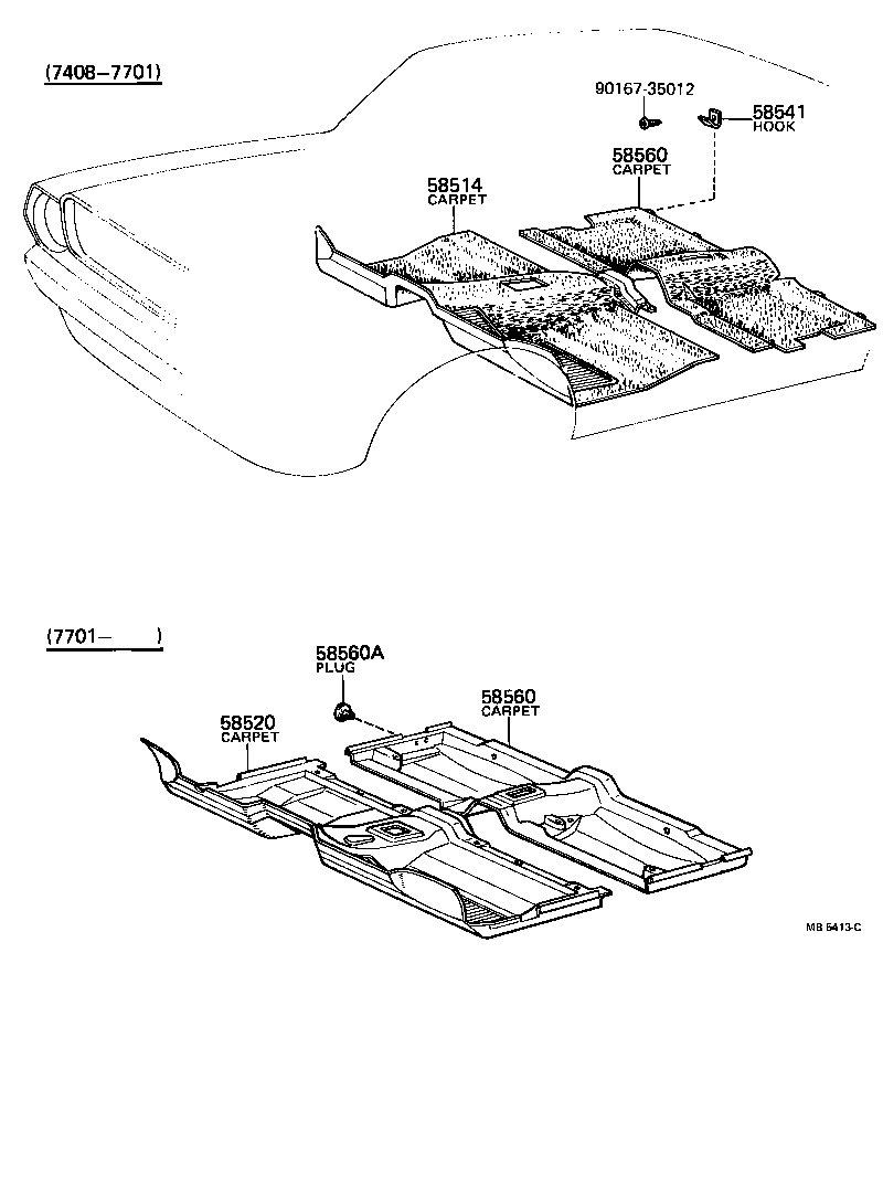 58540-13030 CARPET ASSY, FLOOR, REAR product image