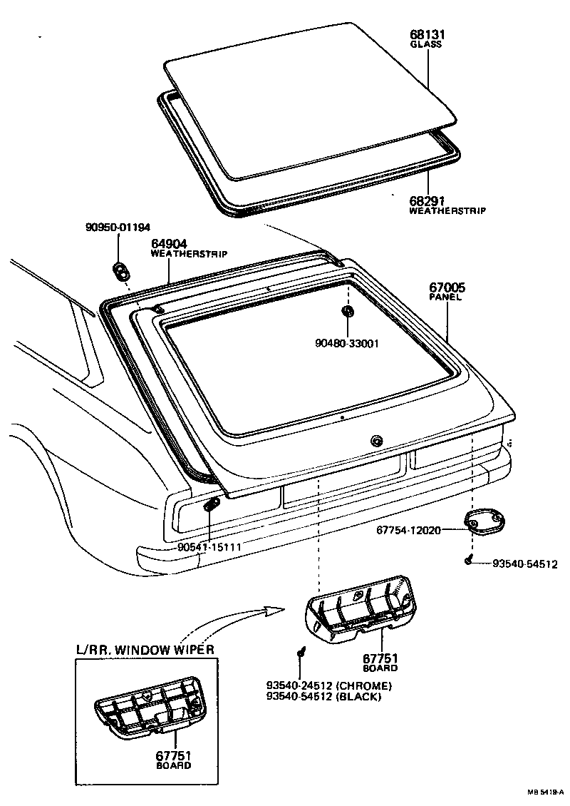 Toyota 67005-12010 PANEL SUB-ASSY, BACK DOOR