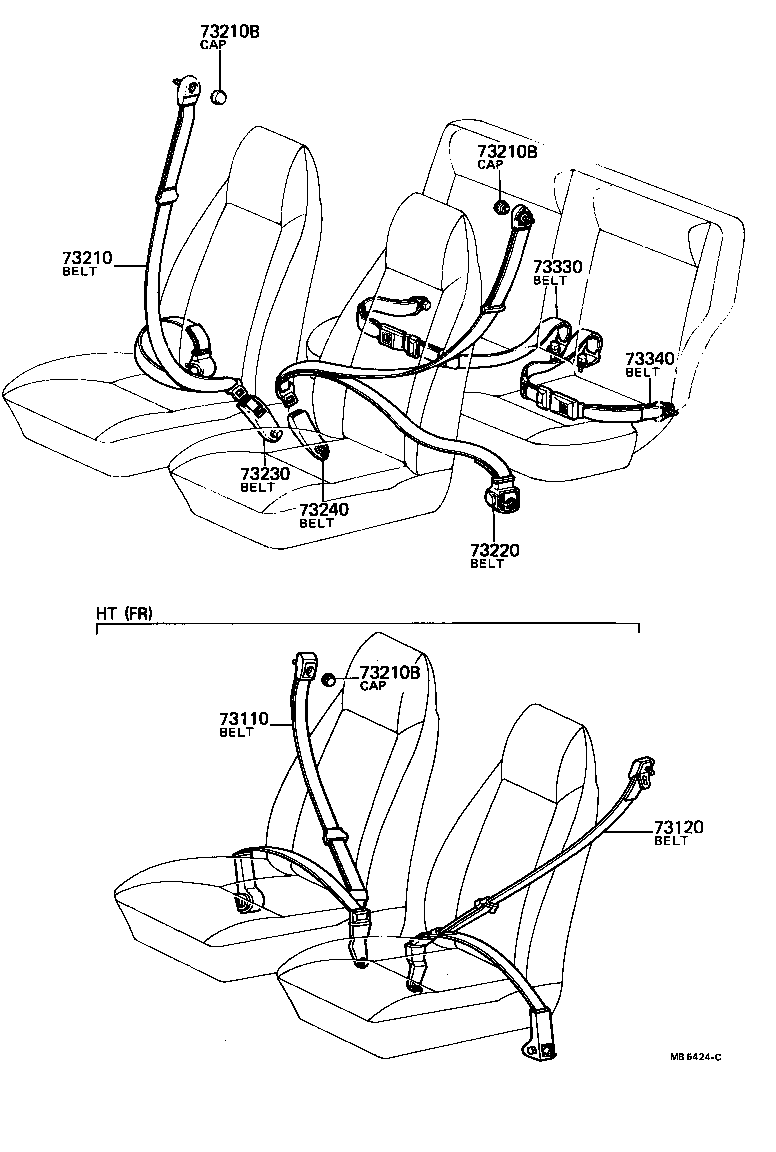 73210-12030 BELT ASSY, FRONT SEAT OUTER, RH product image