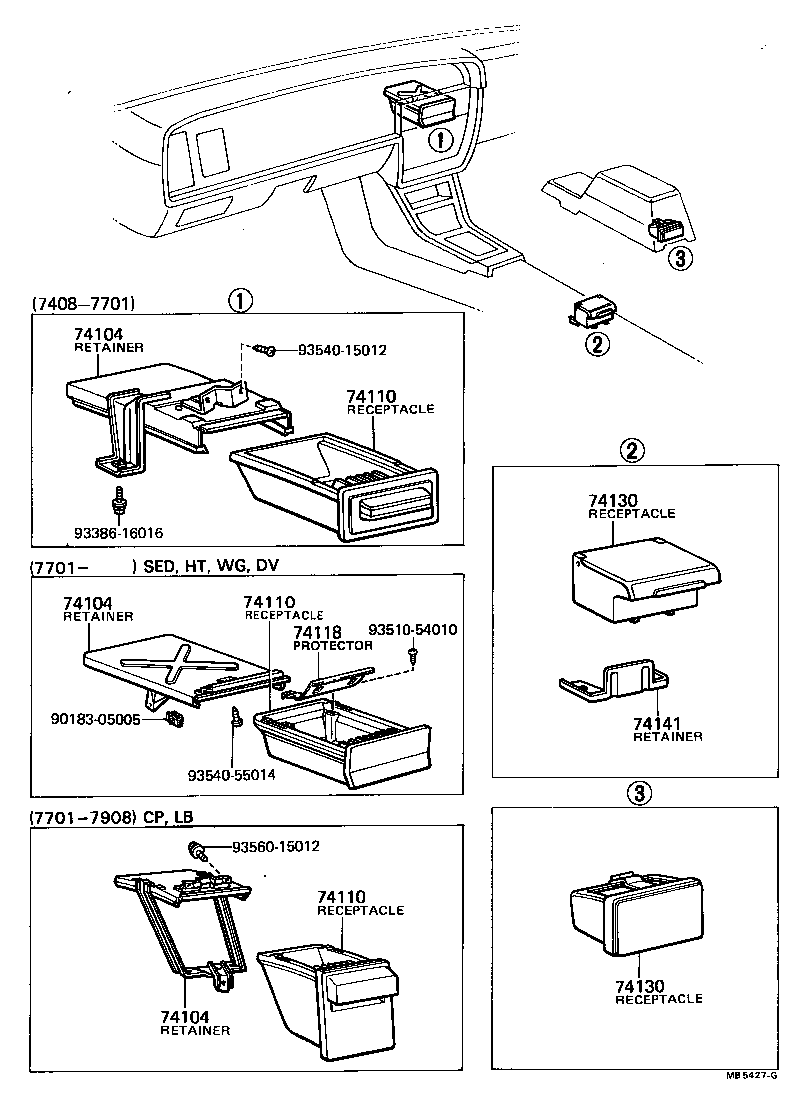74104-12070 RETAINER SUB-ASSY, ASH RECEPTACLE, NO.1 product image