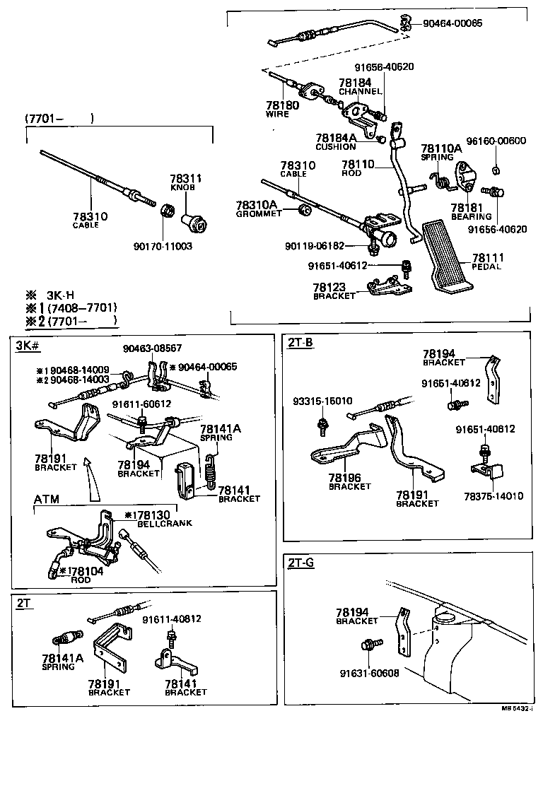 78186-12031 BRACKET, ACCELERATOR WIRE SUPPORT, NO.2 product image
