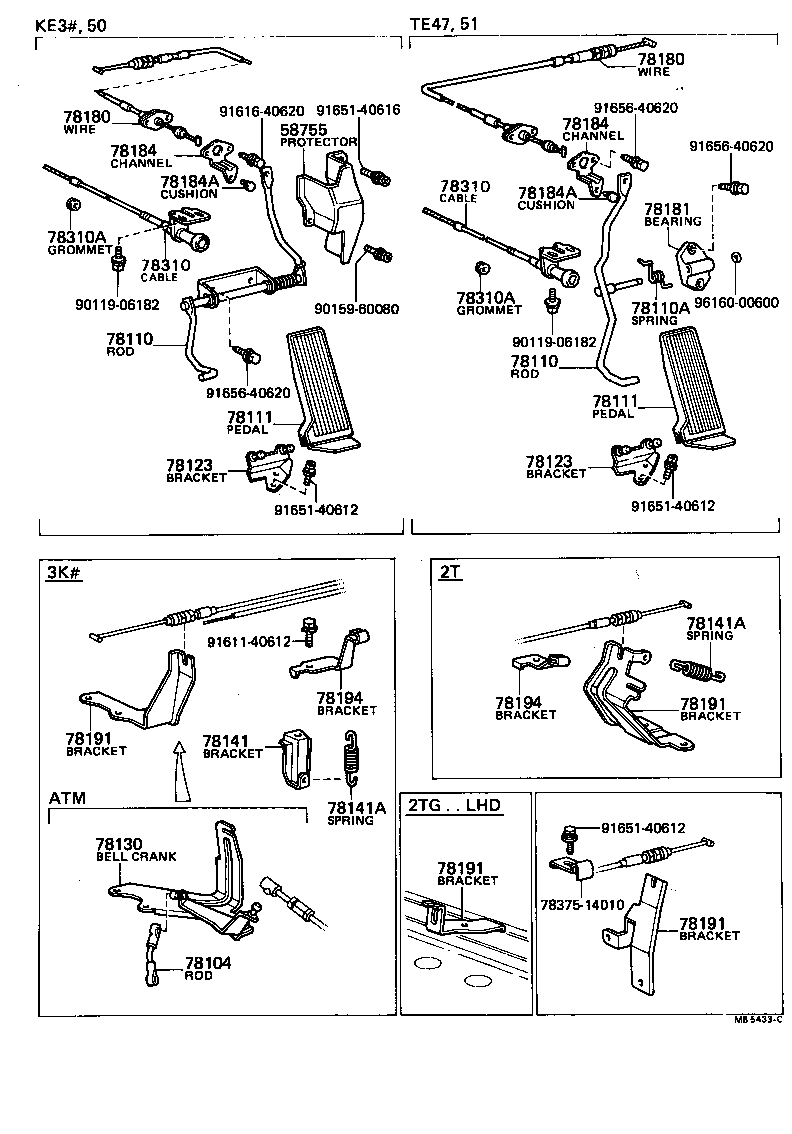 78186-12031 BRACKET, ACCELERATOR WIRE SUPPORT, NO.2 product image