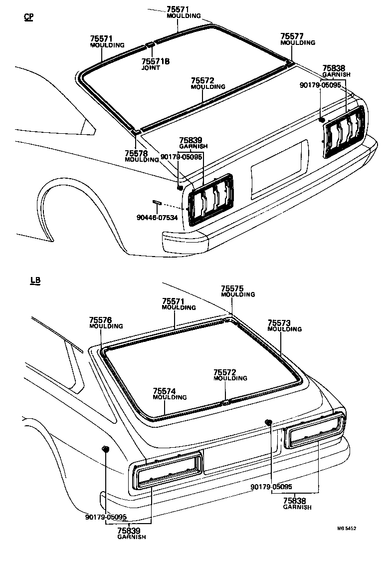 68293-13030 MOULDING, BACK WINDOW, OUTSIDE UPPER product image