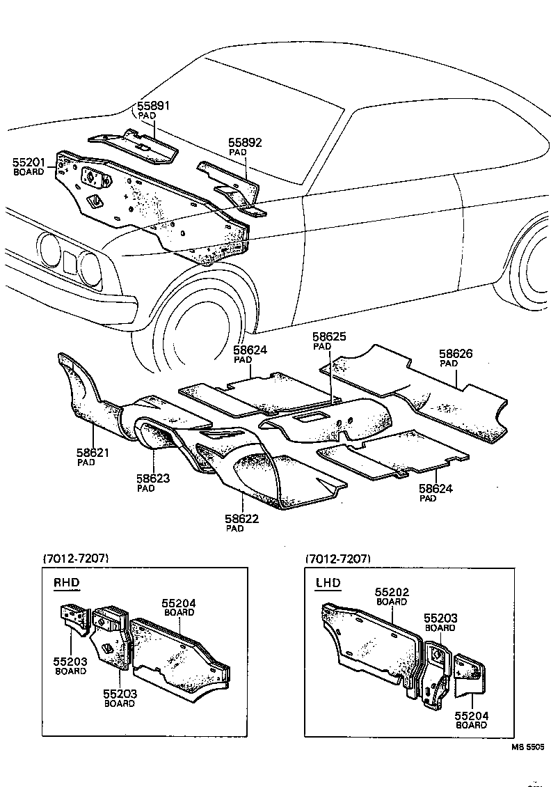 58626-14010 PAD, FLOOR SILENCER, REAR CENTER product image