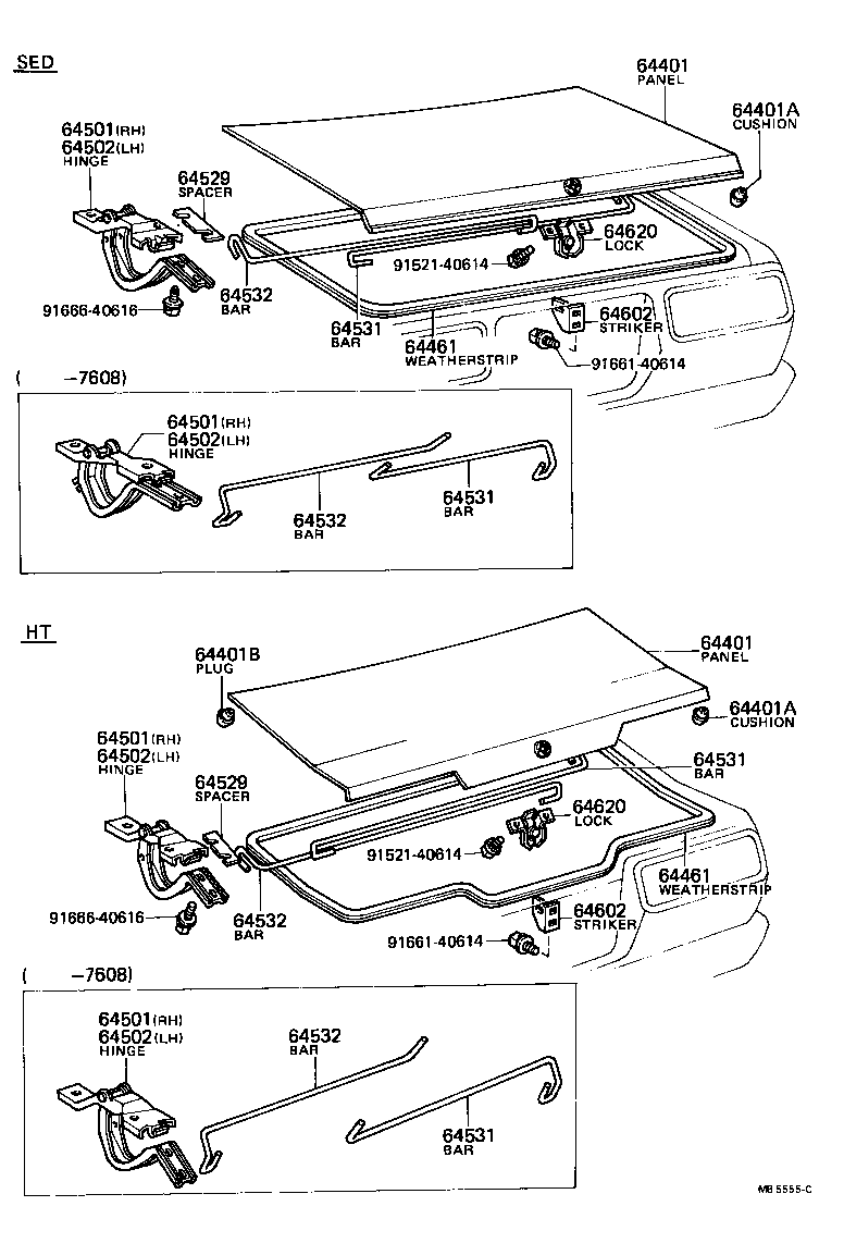 Toyota 64401-12410 PANEL SUB-ASSY, LUGGAGE COMPARTMENT DOOR